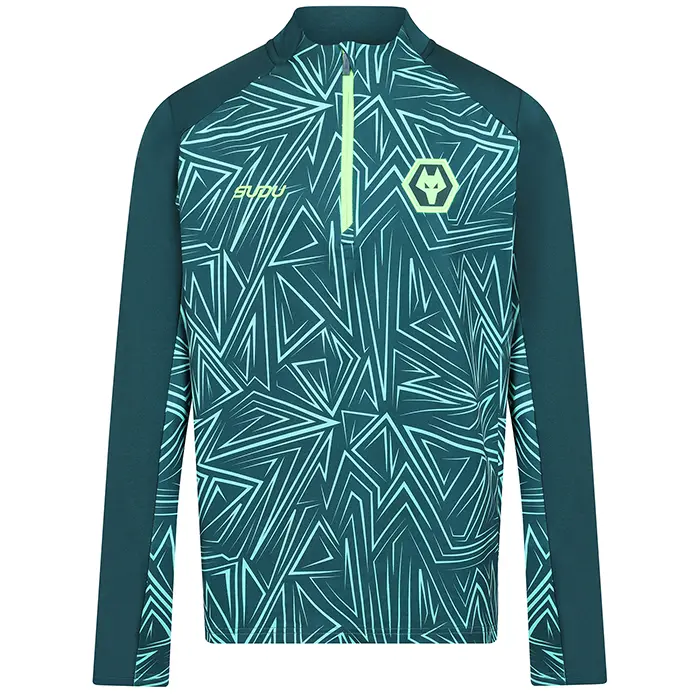 Wolverhampton Wanderers Store | Shop Official 2025-26 Away Pre Match 1/4 Zip – Dark Green Junior Wolves Gear